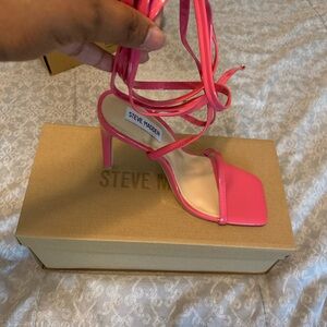 Steve Madden Pink lace up heels, brand new with box